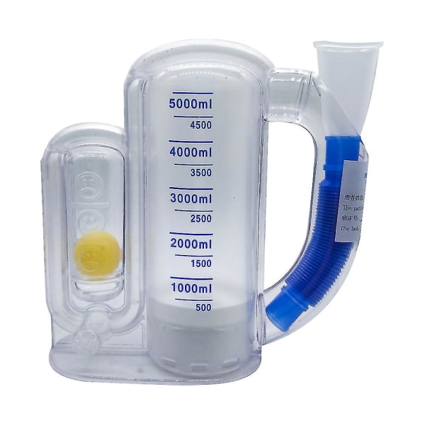 Inspirasjonstrener, 5000 ml Apparatus Vital Capacity Breathing Trainer, Lung Exerciser Improvement, Incentive Spirometer