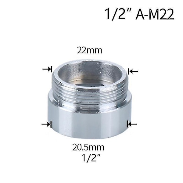 Vattenkran Koppling 1/2 Till M16 M18 M20 M22 M24 M28 Gänganslutning Konvertering Reparation Kran Adapter För Bubblare Kök Badrum A