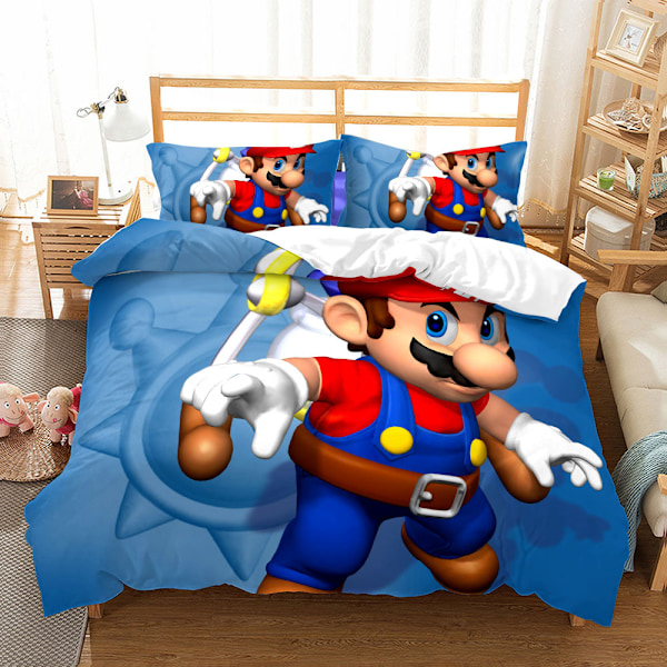 Uusi kolmiosainen sarjakuva Mario digitaalipainettu vuodevaatesetti