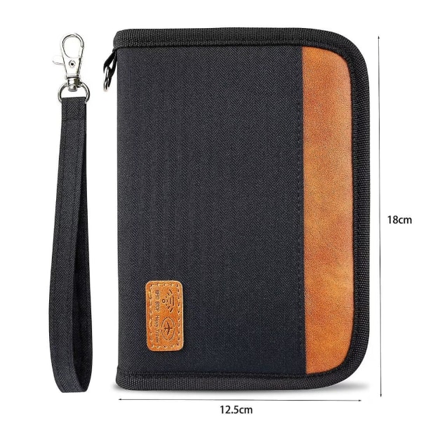 Multifunktionell passväska med RFID, svart