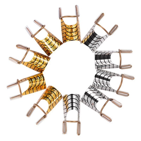 5 stk. Justerbare Negleforlængelser, 5-delt Form Guide Beskyttende Neglekunst Manicure Tilbehør