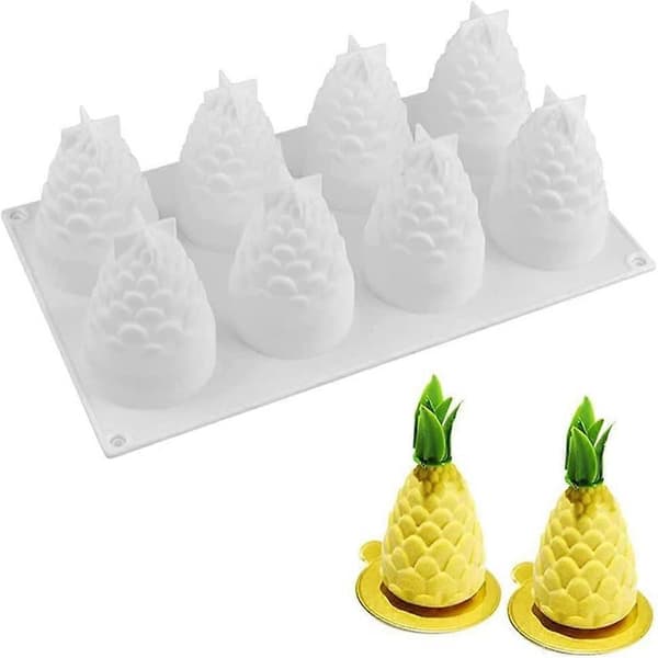 8 hulrum ananasform silikoneform 3D grankogleform lysforme bageform