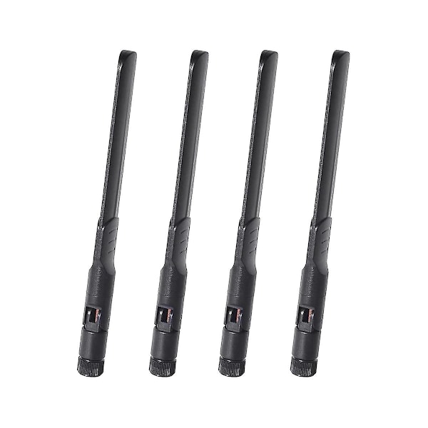 4 stk Dual Band Wifi Antenne 2.4ghz 5ghz 5.8ghz 8dbi Mimo Rp-sma hanantenne til Wifi Router Tråd Black