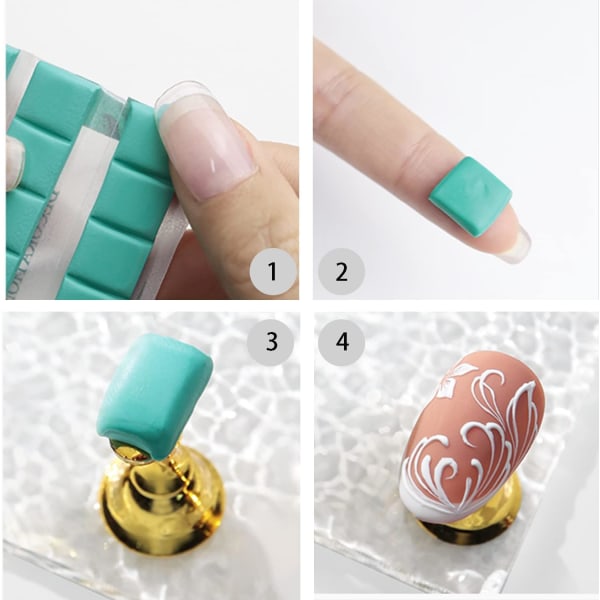 2 set nagelställningsdisplay, magnetisk nagelövningshållare akryl nagelspetsdisplayställ DIY nagelkonsttillbehör för målning