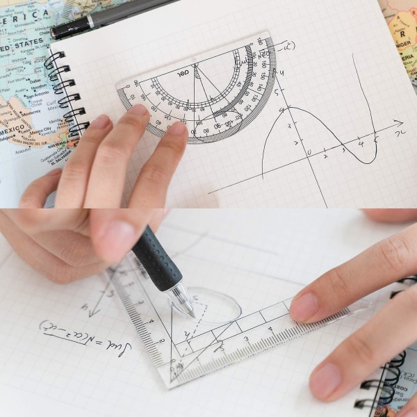 Kompasssett, Kompass for geometri matematikk geometrisett 8 deler - Studentutstyr Tegnekompass, Pro