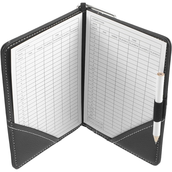 Fashion Golf Scorebook Set med bärbar anteckningsbok, anteckningsblock, golfbollar och PU-penna
