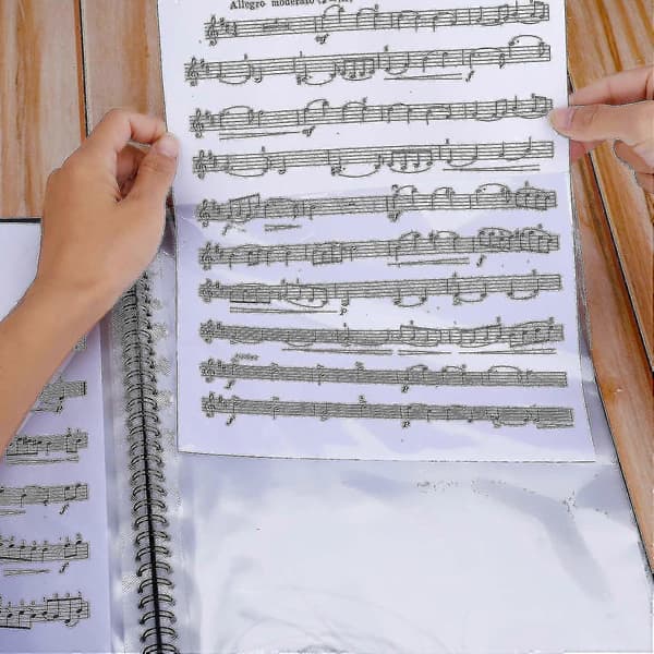 Musikmappe til noder A4-størrelse Papirhylde Opbevaring 30 Lommer Nøgler Plastik Koncertkormappe