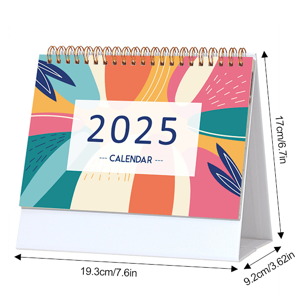 2025 Skrivebords Kalender, Vego Skrivebords Kalender fra Nu til December 2025, Lille Skrivebords Kalender med Månedstema Design, Stående Foldbar Skrivebords Kalender style1