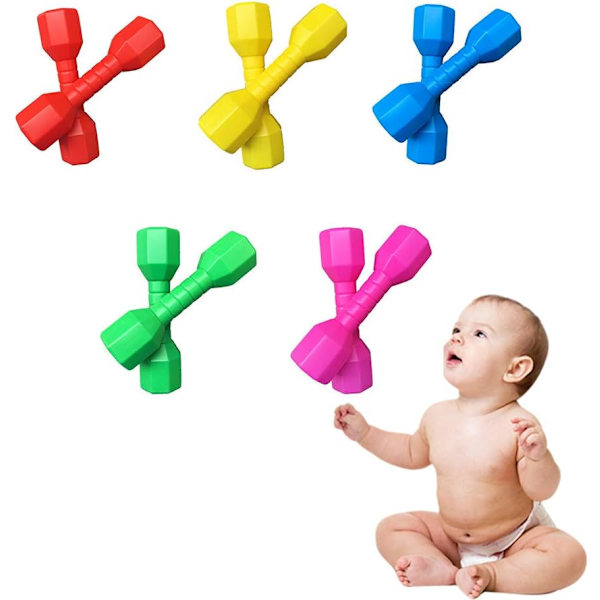2 st/set Barn Dumbbells Fitnessutrustning Kindergarten Rolig Present Barn Arm Hand Vikter Pilates Dumbbells, Hem Gym Tränings Skivstång