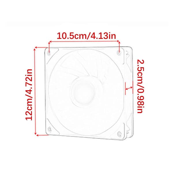 Fremadrettet luftstrøm 12 cm 4-bens støjsvag pc-køleventilator 45CFM luftstrøm ABS-konstruktion farve LED-belysning sort Black