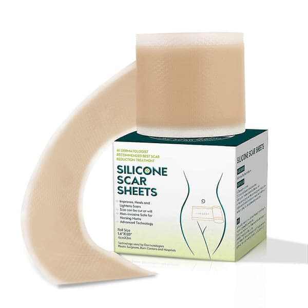 4 cm silikone arfjernelsestape efter operation ar behandlingsark smertefri arreparationsbandage, længde Multicolor Nude