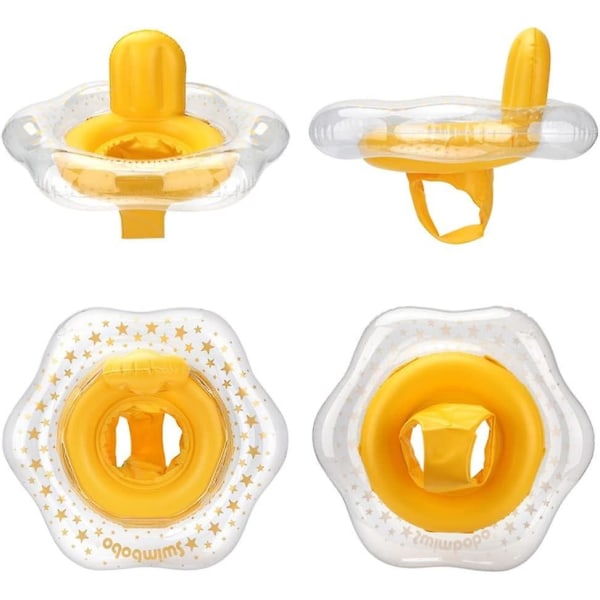 Baby altaan kellukkeet turvallisella pohjatuella, puhallettava uimakelluke 1-3-vuotiaille lapsille Yellow
