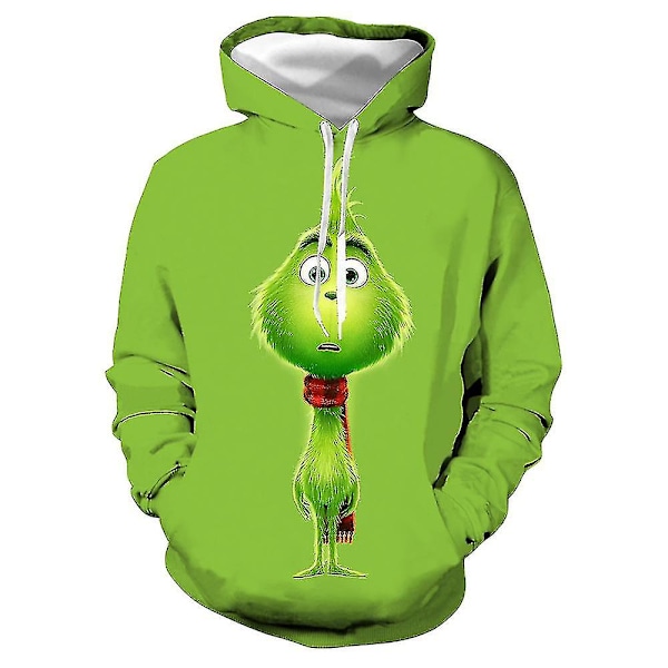 Anime 3D Digitaltryck The Grinch The Grinch Hoodie för Män och Kvinnor Vår och Höst