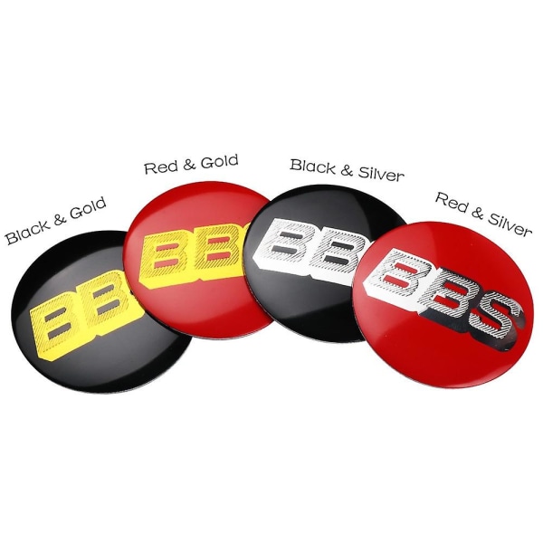 4 stk. 70 80mm Bilhjul Center Caps Sticker Bbs Emblem Badge Decal Bil Styling 70mm Red Gold