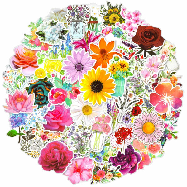 Pack med klistermärken - blommor multicolor