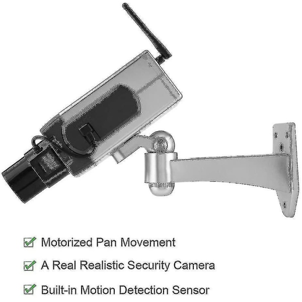 Dummy kameraövervakning Fake Camera Automatisk rotation för exteriör/interiör