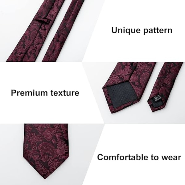 Mode för mäns sidenslips och ficka fyrkantig slipsklämma för män manschettknappar set Formell Business slips Bröllop slips slips presentförpackning