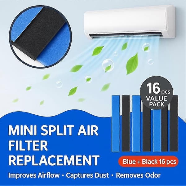 16 stk. udskiftnings-minisplit-luftfilter til Mitsubishi Electric MAC-2300FT-E, MAC-3000FT-E, 8,3\" udskiftning, uden ramme