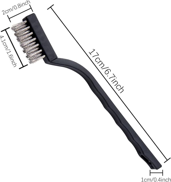 Børste sett nylon messing rustfritt stål messing og nylon bust, 15 stk mini metall rustfjerner murverk bust skrapebørste
