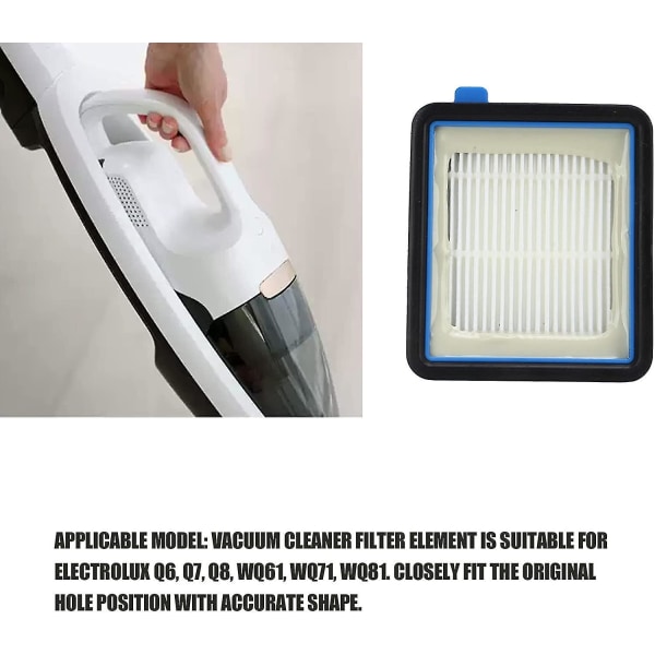 2 sæt støvsugerfilter reservedele til Electrolux Q6 Q7 Q8 Wq61 Wq71 Wq81