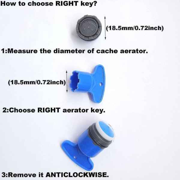 4 stk Aerator-nøkler, Cache-kran-lufternøkler, fjerningsnøkkelverktøy for M16.5 M18.5 M21.5 M24 Cache-luftere, 4 størrelser Aerator Tapnøkkelverktøy Fjerning