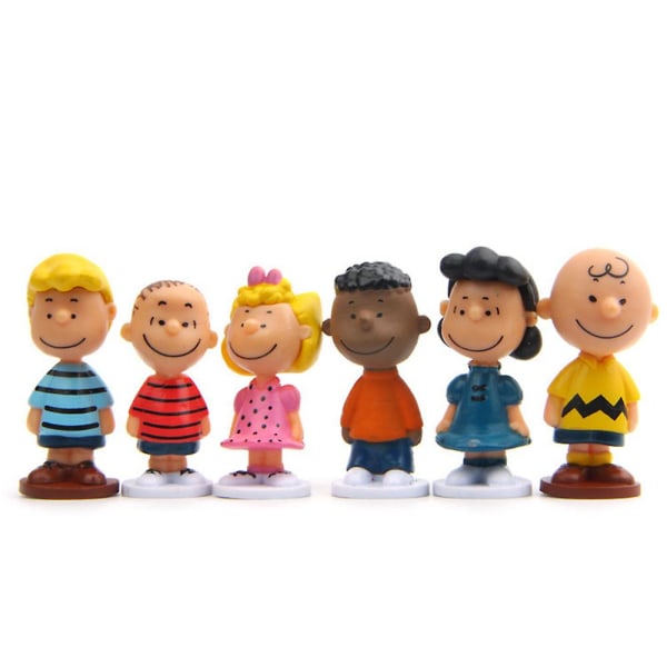 12 kpl Maapähkinät Snoopy-hahmot Lelut Setti Figuuri Minifigures Keräilymallit Lapset Syntymäpäiväkakun Päälliset Koristelu