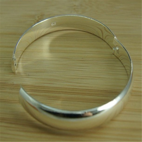 Ny 925 Sterling Sølv Enkelt Iris Armbånd Bangle Til Kvinder Smykker Gave N Resizable