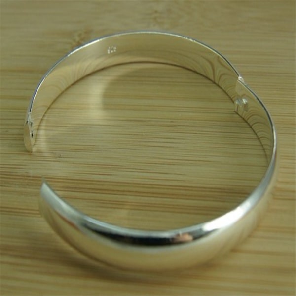 Nytt 925 Sterling Sølv Enkelt Iris Armbånd Bangle For Kvinner Smykker Gave N Resizable