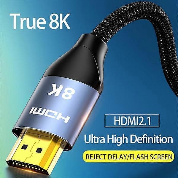 HDMI 2.1 8K 48 Gbps Kabel, 0,5 m, Ultra High Definition HDMI Videokabel, Stöder 8K 60 Hz