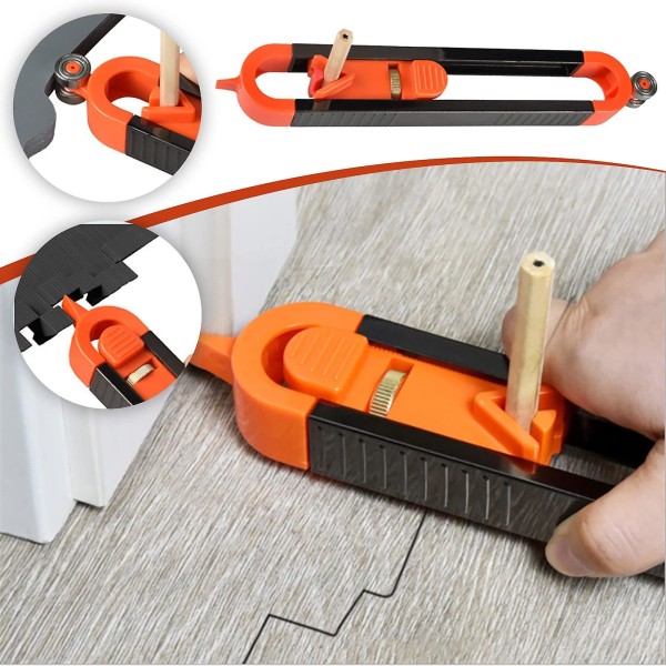 Trebearbeidingsverktøy Konturmålermåleverktøy med lås, nøyaktig formduplisering for gjør-det-selv-håndverker-konstruksjon