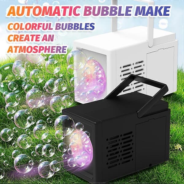 Automatic Electric Bubble Machine Toy - Handheld Bubble Blower for Outdoor Birthday Parties, No Battery or Bubble Solution A Black