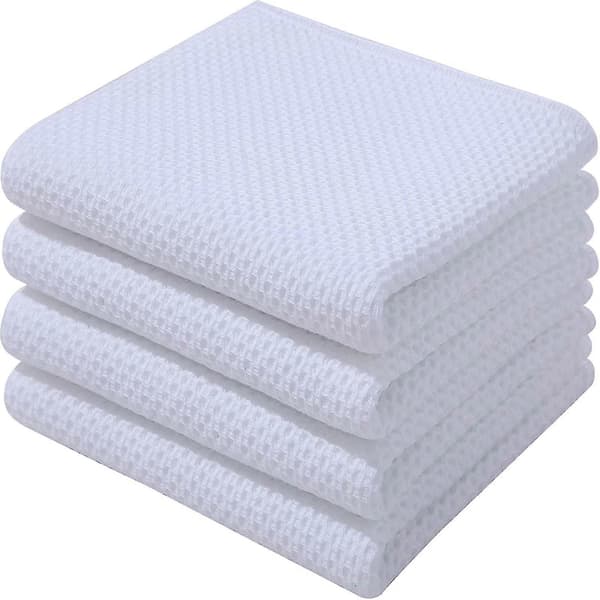 6-pack Premium 100% Bomull Frotté Diskhanddukar, Superabsorberande Disktrasor med Hängögla White 34*73cm