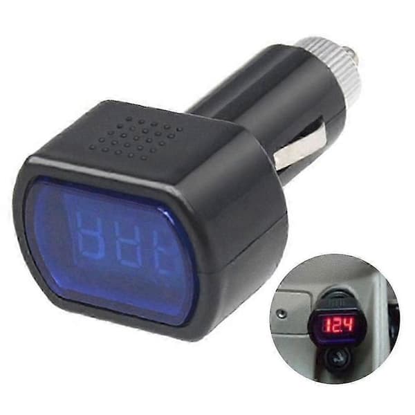 Bil Voltmeter Batteritester Sigarettenner Digital Spenningsmåler 26s
