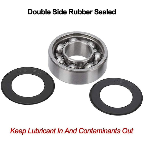 20 stk. 608 Rs kuglelejer Metal Groove kulstofstål dobbelt afskærmede sorte lejer til skateboard rulleskøjter (8mm X 22mm X 7mm)