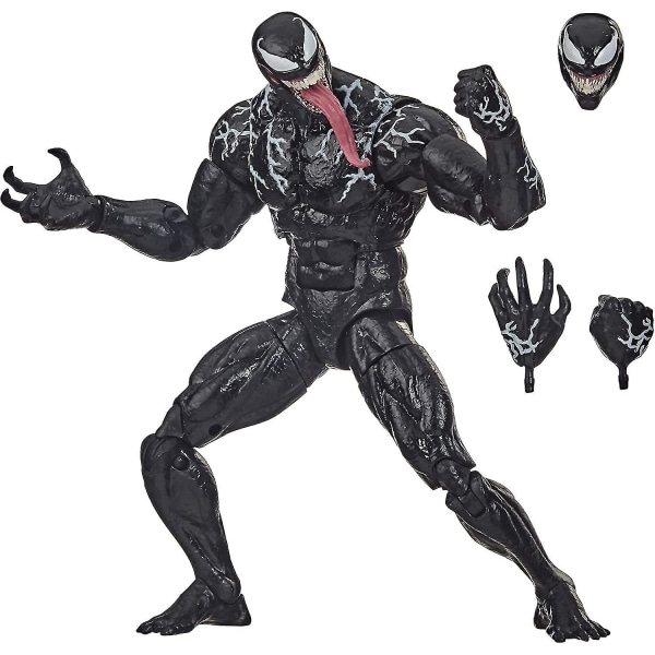 Sunrain Marvel Legends Series Venom 6-tommers samleobjekt actionfigur Venom-leketøy, førsteklasses design og 3 tilbehør