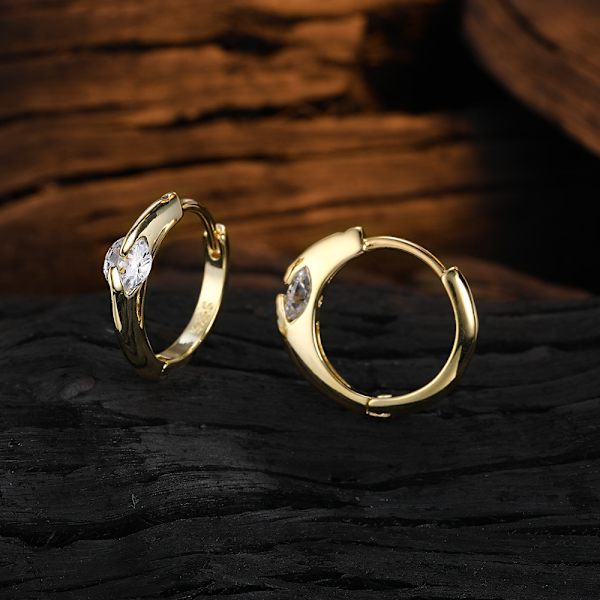 925 Sterling Sølv Øreringe til Kvinder Glatte Krystal Cirkulære Øreringe Koreansk Bryllup Fest Smykker Gave V Resizable