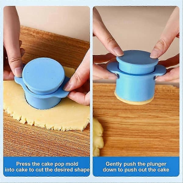 Dobbeltformede kakestempler i rustfritt stål for bakepresse Blue Red