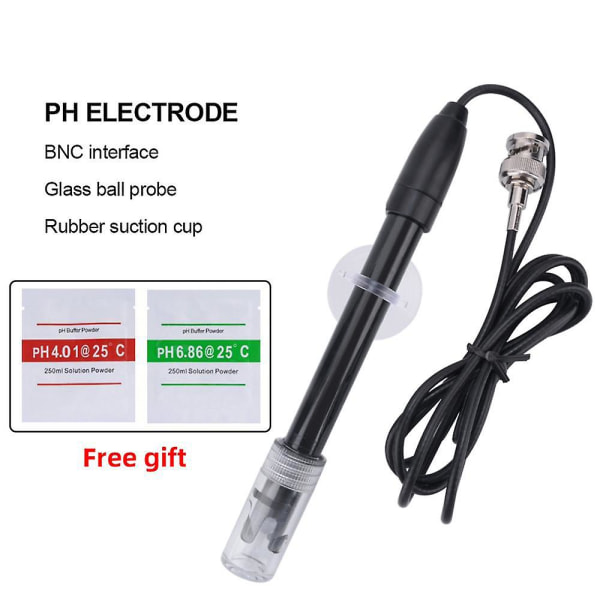 Ph Ersättningssond Akvarium Hydroponic Laboratory Electrode Ph Meter Potential Test Bnc Q9 Connec black