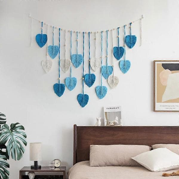 Makramé Väggbonad, Boho Deco Väggdekoration, 120cm, 16 Blad