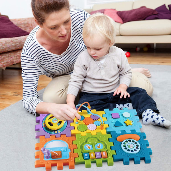 Baby lelu 6-in-1 monitoiminen leikkikeskus musiikin värihelmillä sokkelomuotojen lajittelija Paras lahja taaperoille yli 18 kuukauden ikäisille