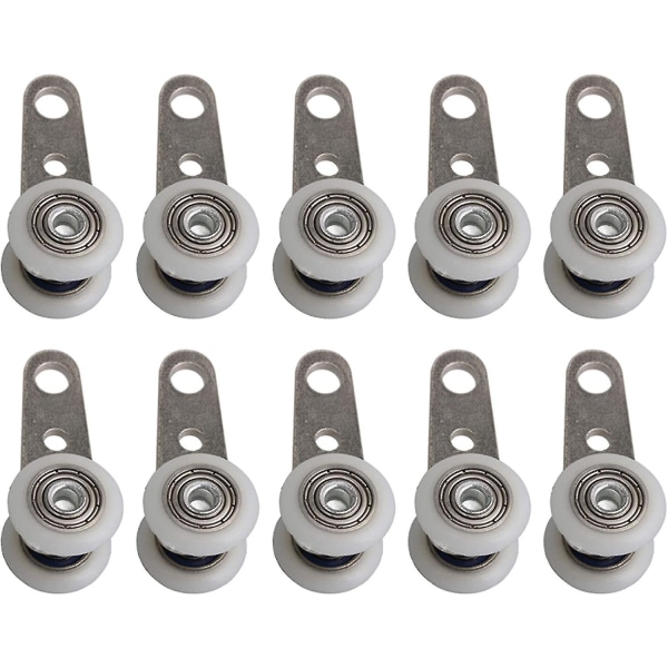 Sats med 10 rullar för fönsterbågar eller skjutdörrar - Metall och plast (4,5 x 1,9 cm)