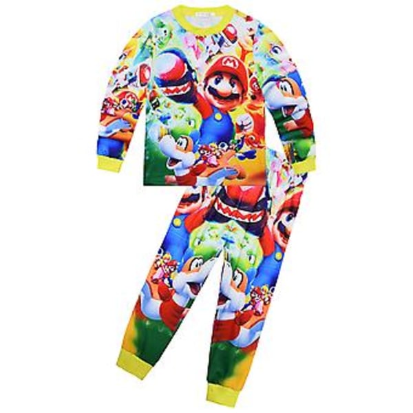 4-9 År Pojkar Flickor Barn Super Mario Bros Pyjamas Set Pjs Nattkläder Pyjamas (7-8 År D)
