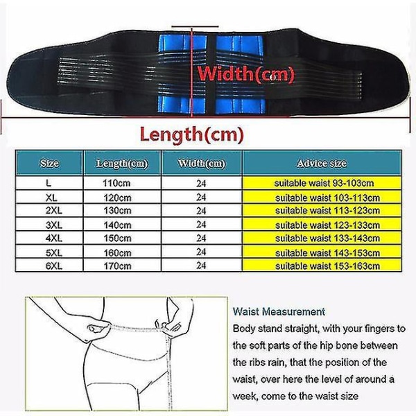 5xl 6xl Lændestøtte Bælte Sundhedsbehandling Rygstøtte Rygsøjle Holdningskorrektion Til Diskusprolaps Smertelindring Mænd Kvinder 6XL
