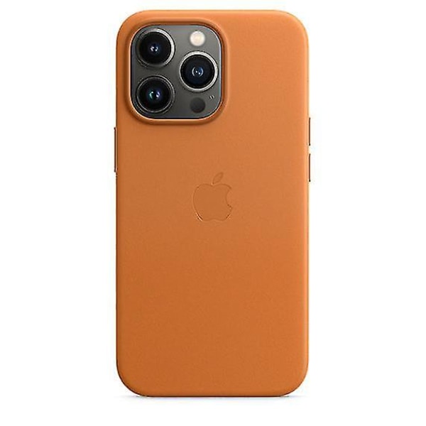 Nahkainen phone case Iphone 13 Pro Case Magsafen kanssa Golden Brown