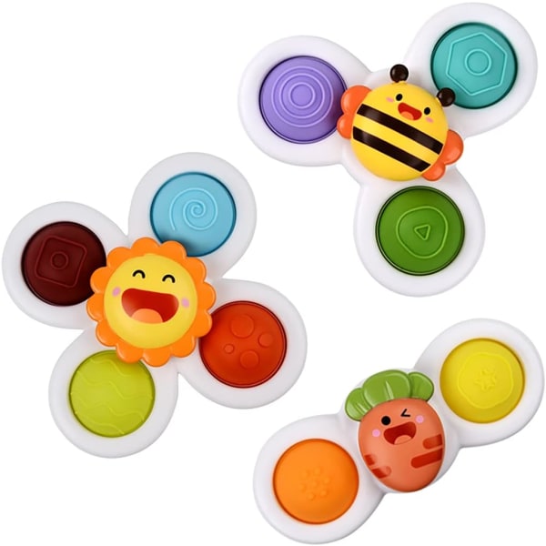 Sugkopp Spinnerleksaker Sensoriska leksaker Intressanta leksaker för tidig inlärning för stress relief Antiångestpresenter 3 st/ set (solsken)