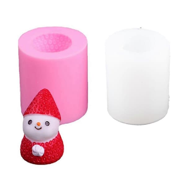 Stearinlysform Julelysform for DIY julehåndverksdekorasjoner Strawberry snowman