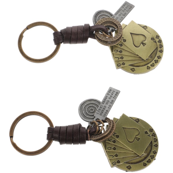 2kpl pokeriavaimenperä Vintage avaimenperä Creative avaimenperä auton avainnippu riippukoriste