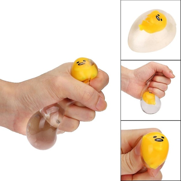 Egg Squeeze Toy 6cm Nyhet Klar Klemmbare Eggeplomme Leke Squishy Leke Stress Relief Ball For Moro