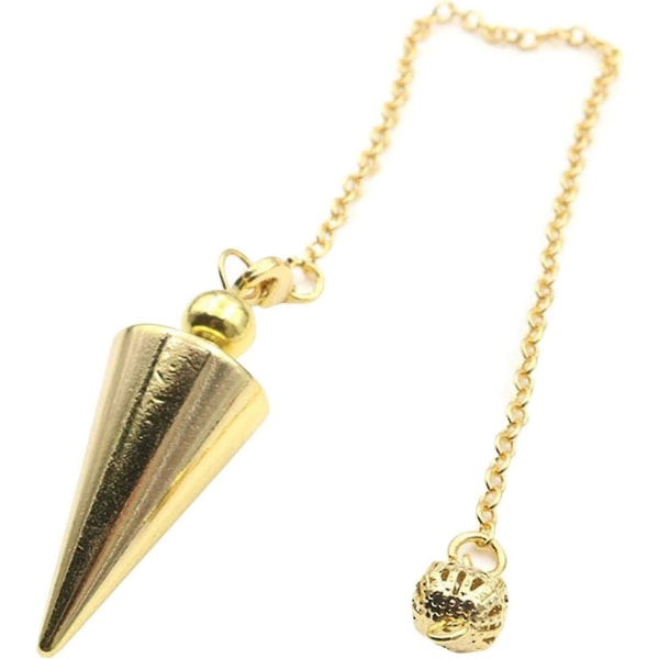 Copper Spiritual Point Pendulum For Divination Healing Dowsing Wicca Balancing Pointed Cone Pendant Pendulum Gold