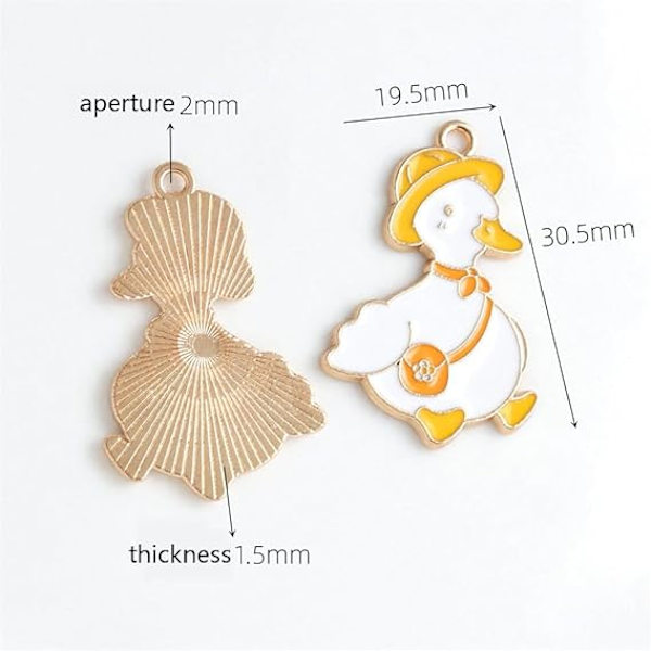 Söt tecknad anka nyckelring hänge för kvinnor gul hatt gås nyckelring DIY halsband nyckelring Kawaii djur nyckelkedja tillbehör smycken